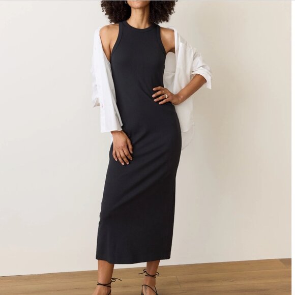 Marine Layer Women's Lexi Rib Sun-In Dress Black Size Medium - Picture 1 of 5